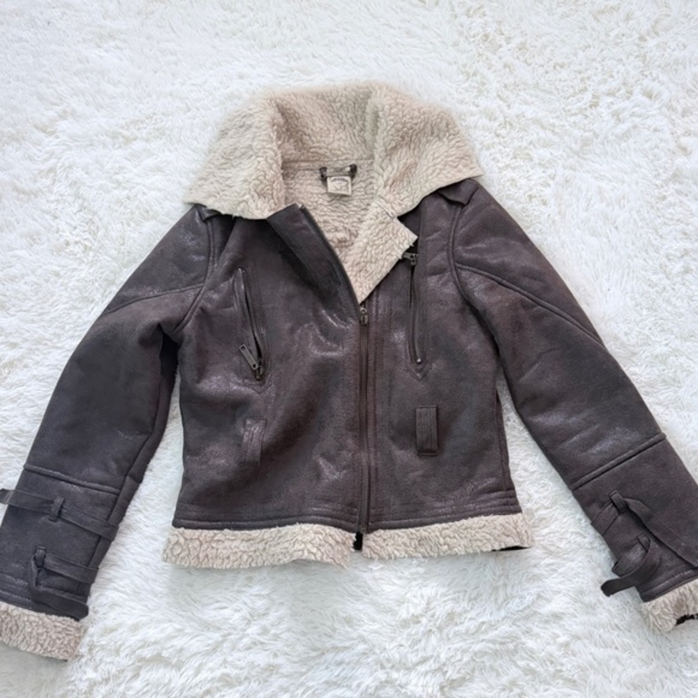Jou Jou Bratz Style Faux Leather Biker Jacket Size Large